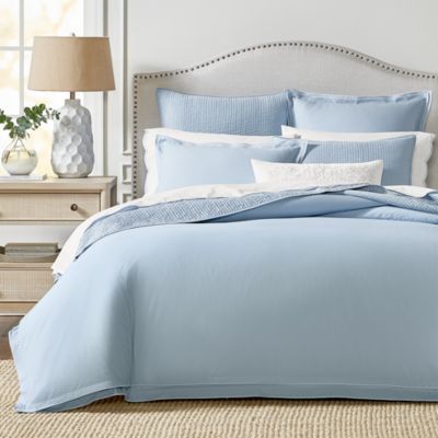 Tipped Double Flange Percale Bedding Collection - Exclusive