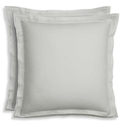 Tipped Double Flange Percale Sham Set, Euro - Exclusive