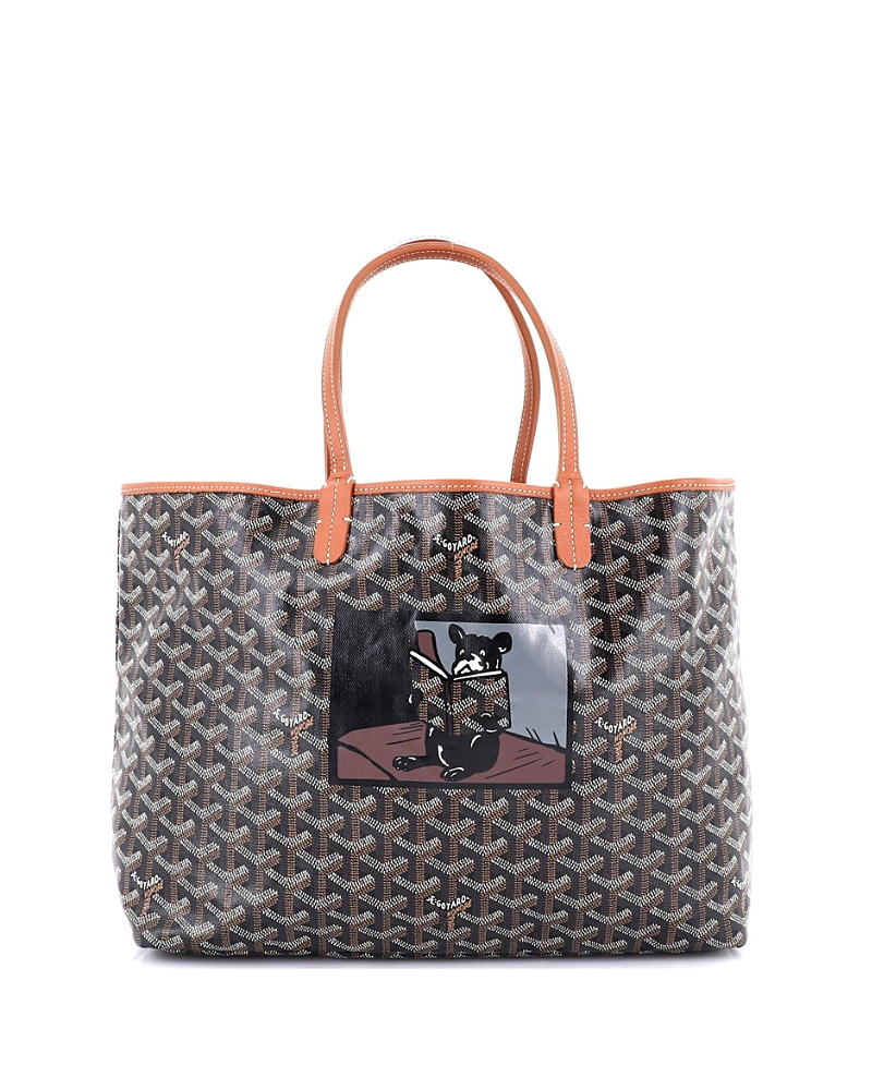 Pre-owned Pre-owned Goyard Goyard Pm Saint Louis Tote Printed Coated Canvas In Black