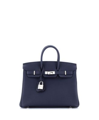 Pre-Owned HERMÈS - Birkin 25 Handbag Blue Togo with Palladium Hardware