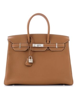 Pre-Owned HERMÈS - Birkin 35 Handbag Brown Togo with Palladium Hardware