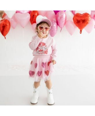  Sequin Heart Valentine's Day Tutu Skirt - Little Kid