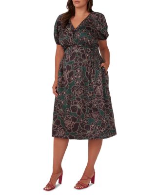 Wildflower Raglan Sleeve Midi Dress