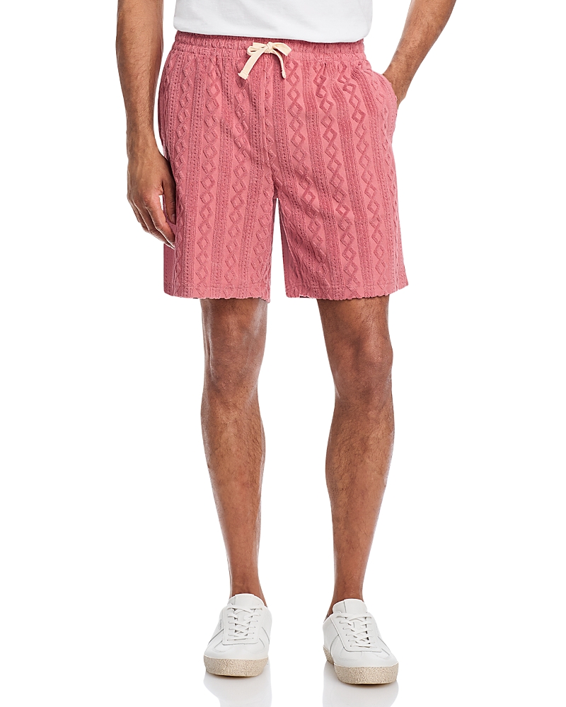 Rails Nova Textured 11.5 Drawstring Shorts In Faded Red