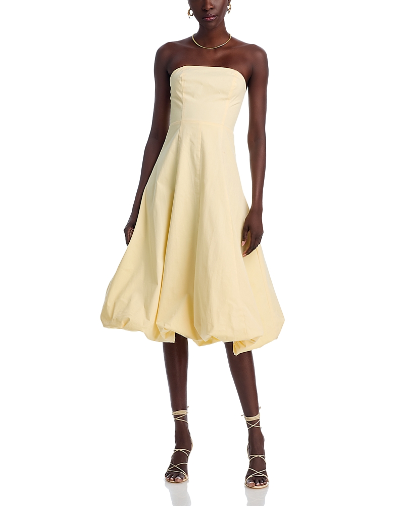 AQUA STRAPLESS MIDI BUBBLE DRESS - EXCLUSIVE