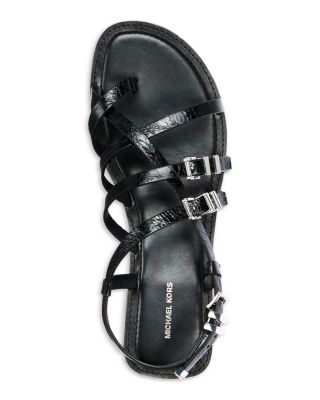 Darrington Snake Embossed Flat Sandals