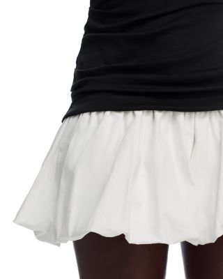 Wesley Mixed Media Bubble Hem Mini Dress