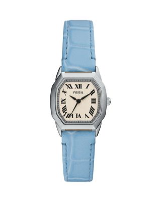 Fossil - Harlow Three Hand Light Blue Leather Watch, 27mm