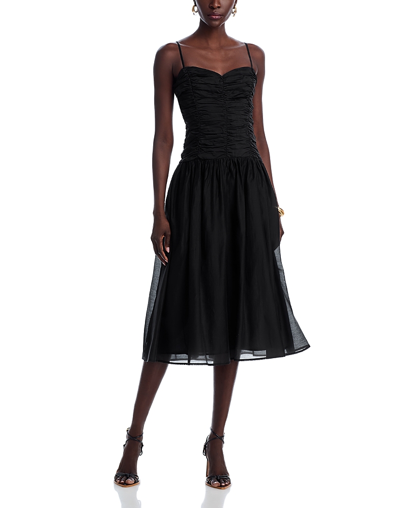 AQUA RUCHED MAXI DRESS - EXCLUSIVE