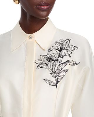 Floral Embroidered Shirt Dress