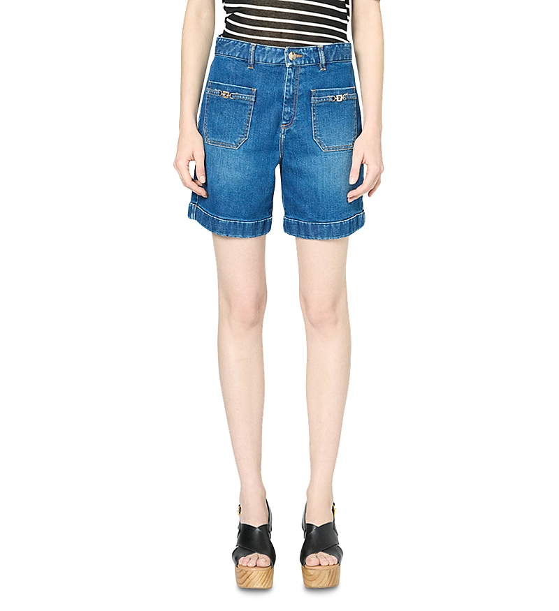 GERARD DAREL LOLLY DENIM SHORTS IN BLUE