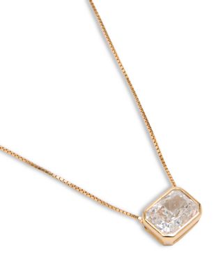 Emerald Baguette Cubic Zirconia Necklace, 16&amp;quot;-18&amp;quot;