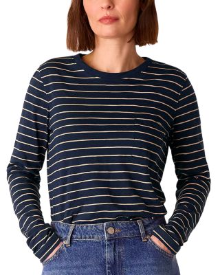 Whistles - Striped Crewneck Pocket Top