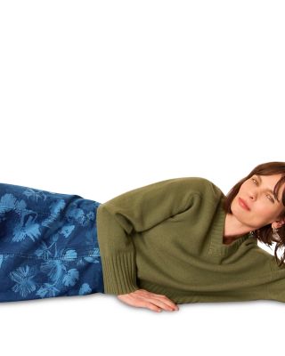 Chalk Print Denim Midi Skirt