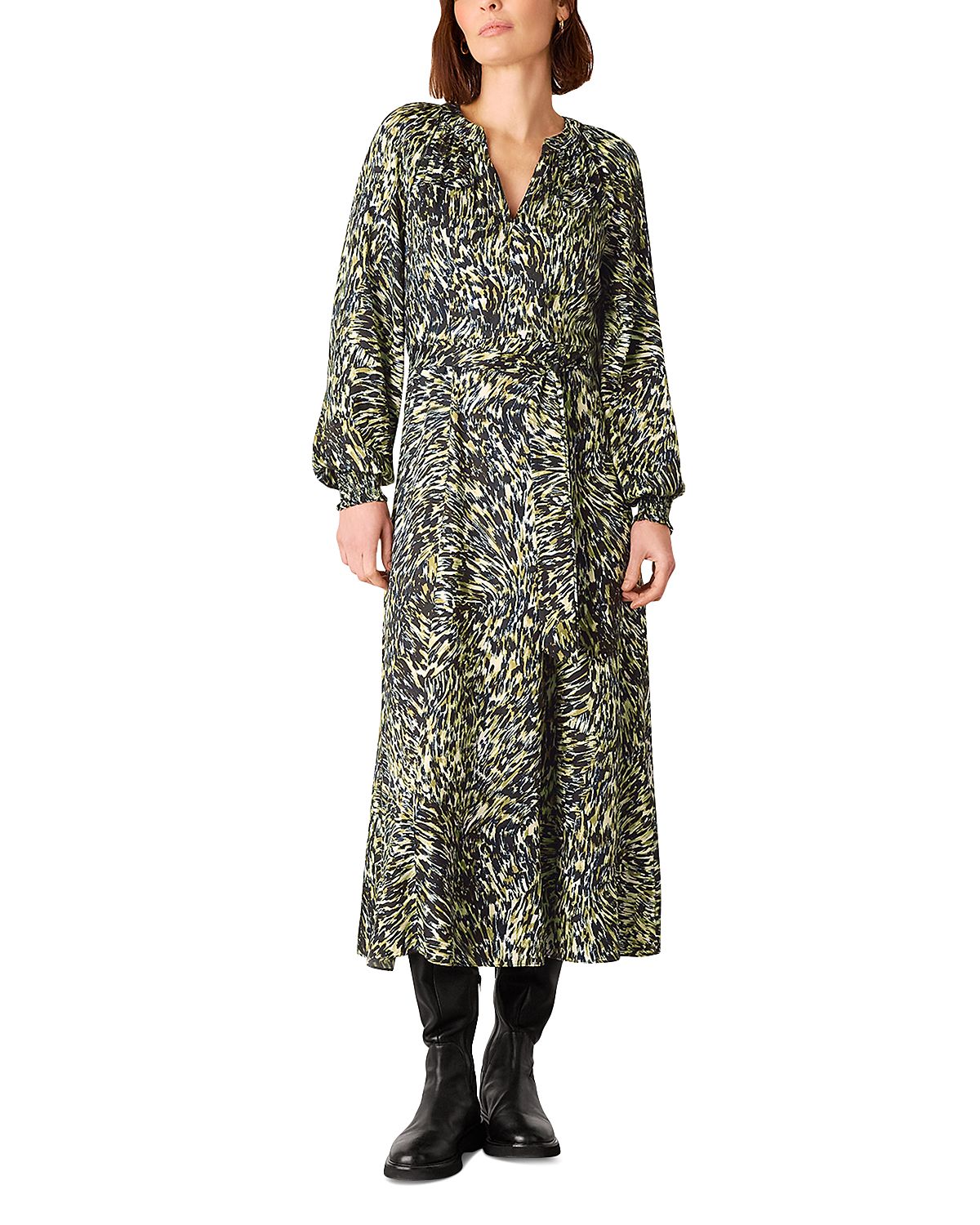 Whistles Marlow Leopard Swirl Dress