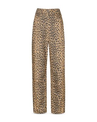 Animal Print Barrel Leg Pants