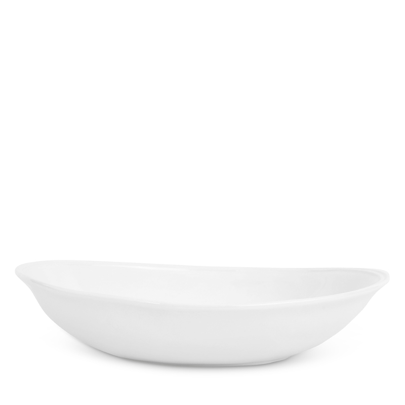 Vietri Aria White Oval Shallow Bowl In White