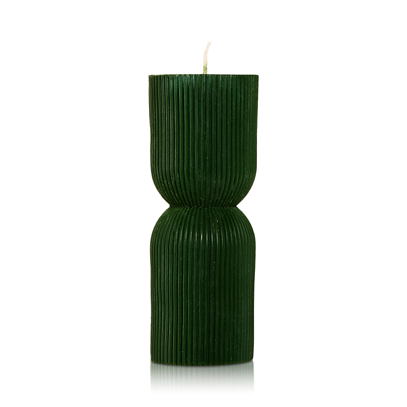 Éluwa Studio Joso Short Ridged Candle, 11 Oz. In Dark Green