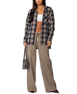 Plaid Flannel Button Up Shirt