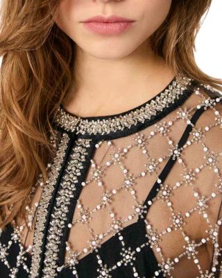 Embroidered Tulle Top