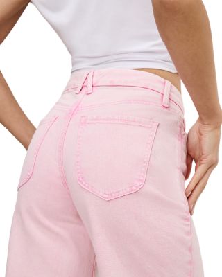 Good Waist High Rise Cropped Palazzo Jeans in Pink