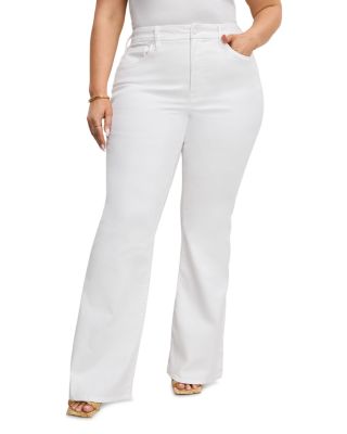 Good American - Flared Jeans in White