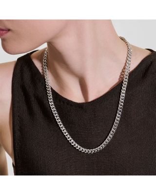 Sterling Silver Chain Curb Link Necklace, 22"