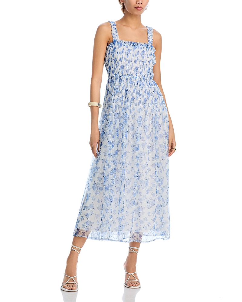 AQUA FLORAL LACE MIDI DRESS - EXCLUSIVE