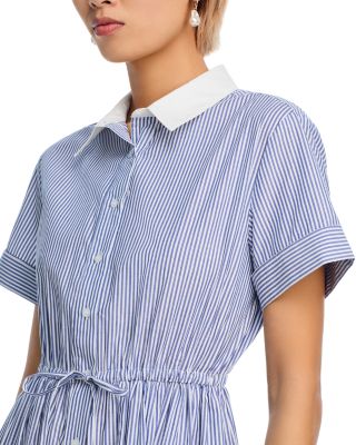 Stripe Smock Waist Midi Shirt Dress - Exclusive