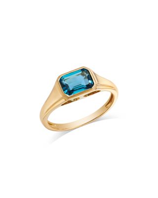 Bloomingdale's Fine Collection - London Blue Topaz Emerald Cut Ring in 14K Yellow Gold