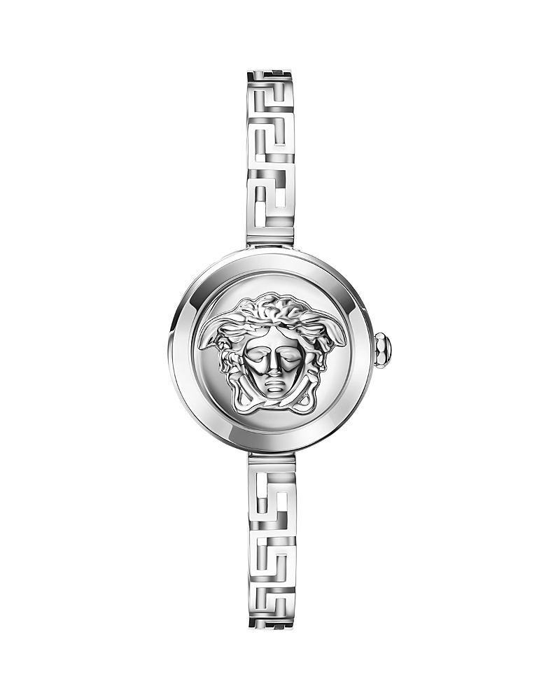 Versace Women's Medusa Secret Silver Stainless Steel Bracelet Watch, 25mm In Silver/silver