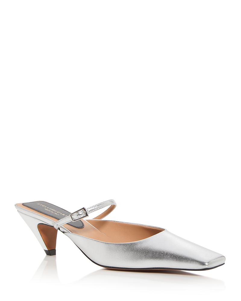 Stella Mccartney Spur Metallic Pump In Silver