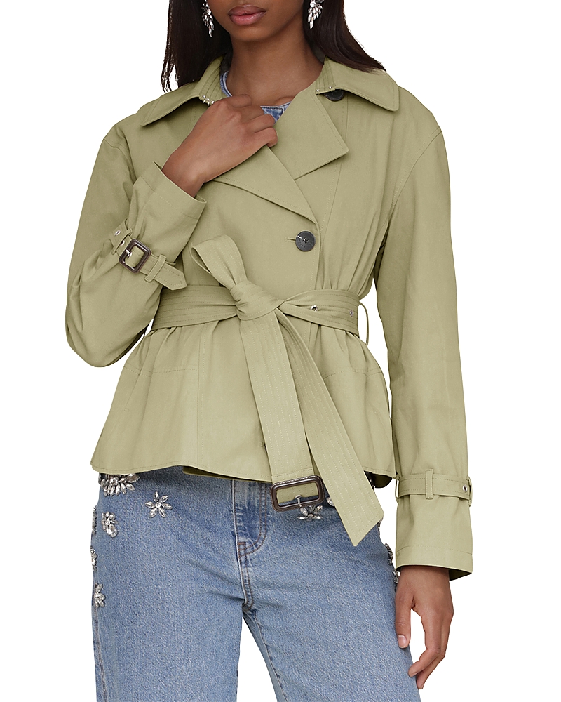 Avec Les Filles Cropped Belted Trench Coat