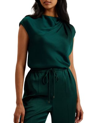 Draped Neck Textured Top