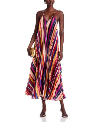 Diagonal Stripes Midi Dress