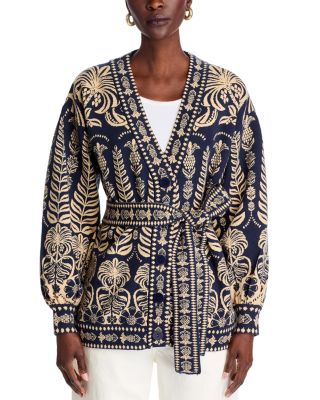 knee length dresses for ladies Sand Ainika Pineapple Tapestry Long Sleeve Mini Dress main image 1