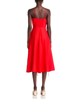 knee length dresses for ladies Green Fresh Garden Lenzing Ecovero Euroflax Maxi Dress  FARM Rio