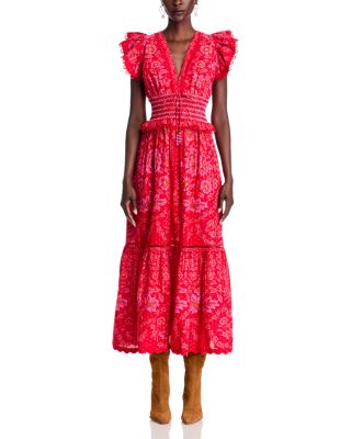 strapless open back dress Farm Rio Women's Red Flower Mini Dress - Red main image 0
