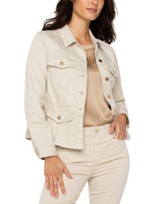 ジャケット・アウター Alumu. melton peplum button tops Liverpool Los Angeles Chambray Peplum Jacket | Bloomingdale's