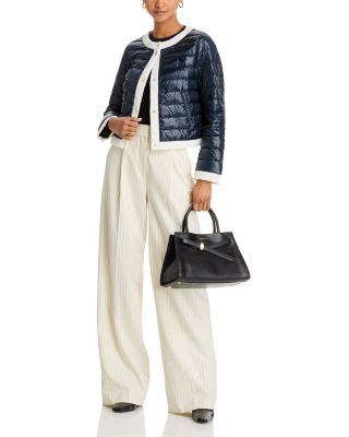 Matte Trim Quilted Short Jacket