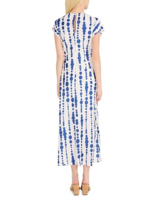 Printed Twist Front Midi Dress