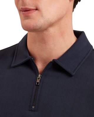 Kalend Textured Quarter Zip Polo Shirt
