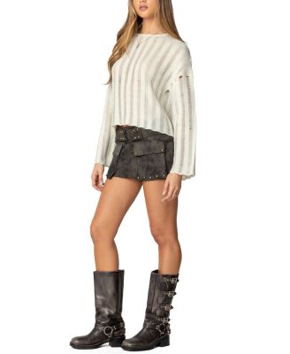 Stripey Shredded Sweater