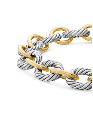 Oval Link Bracelet with Gold, 8"