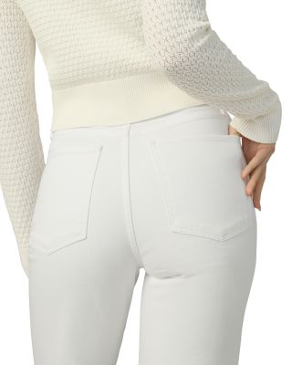 The Margot High Rise Cropped Straight Jeans in White
