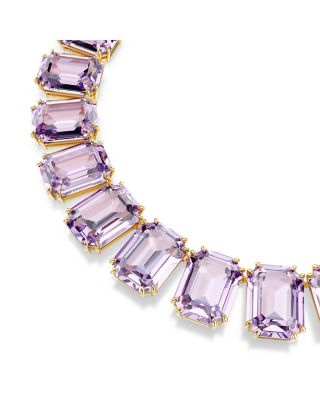 Millenia Purple Octagon Crystal Tennis Necklace, 14.125-15.375"