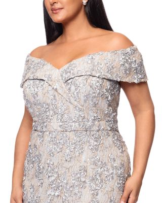 Off the Shoulder Embroidered Lace Dress