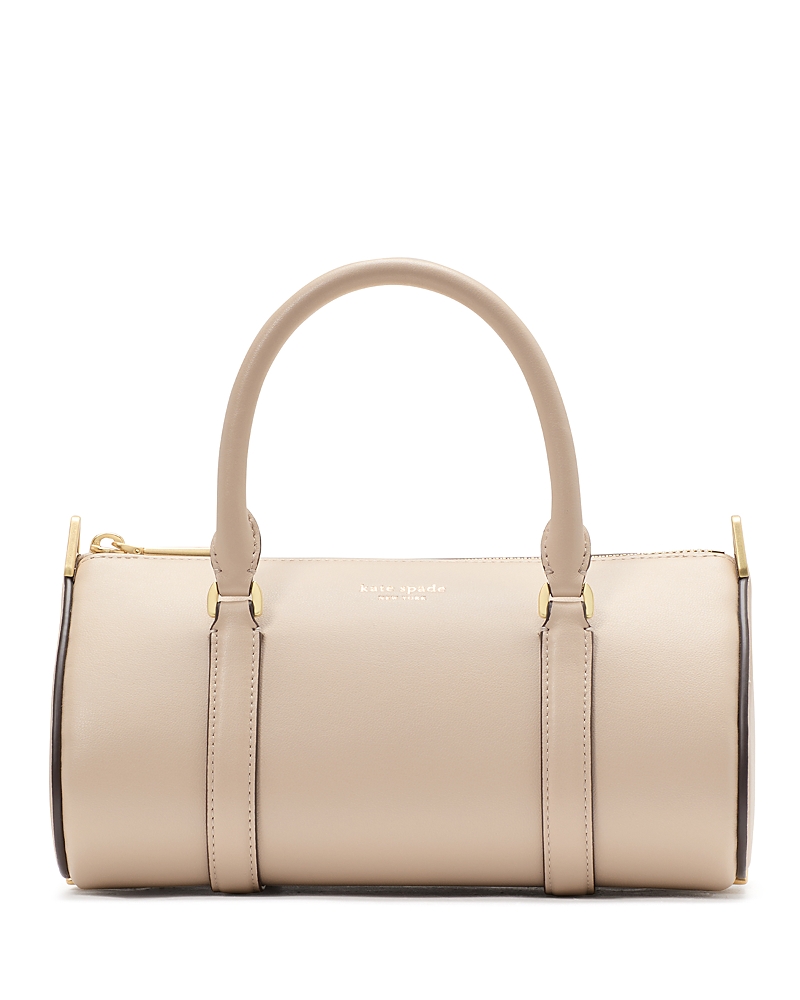 Kate Spade New York Spade Icon Fine Grain Leather Barrel Bag In Milk Glass