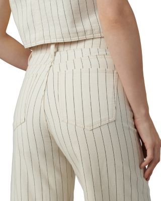 The Mia Wide Leg Ankle Jeans in Natural Stripe