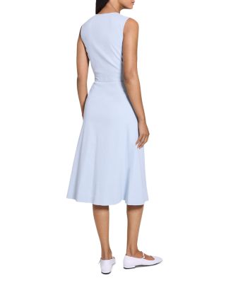 Sleeveless Linen Blend A-Line Wrap Dress